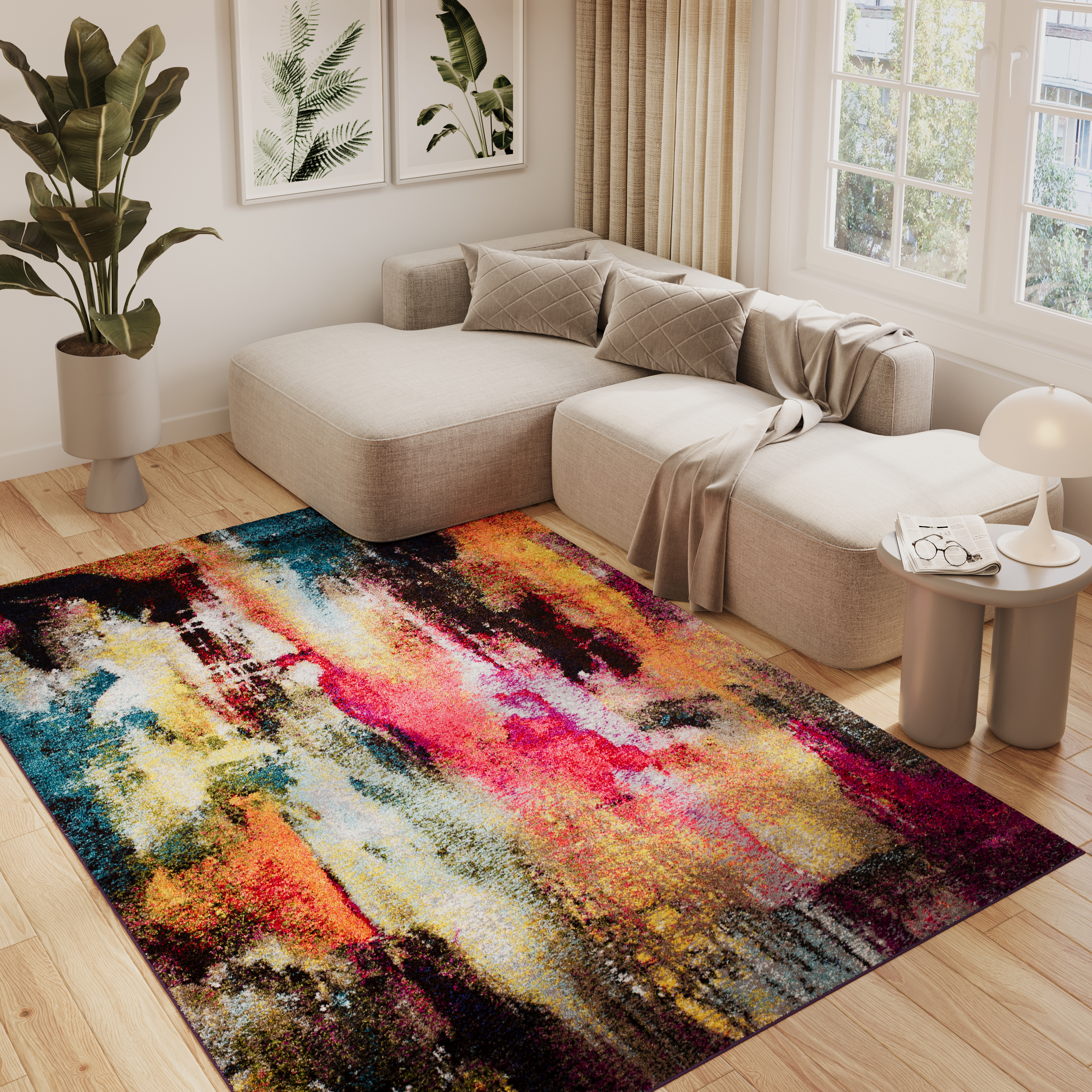 Tappeto Salsa Astratto Multicolore