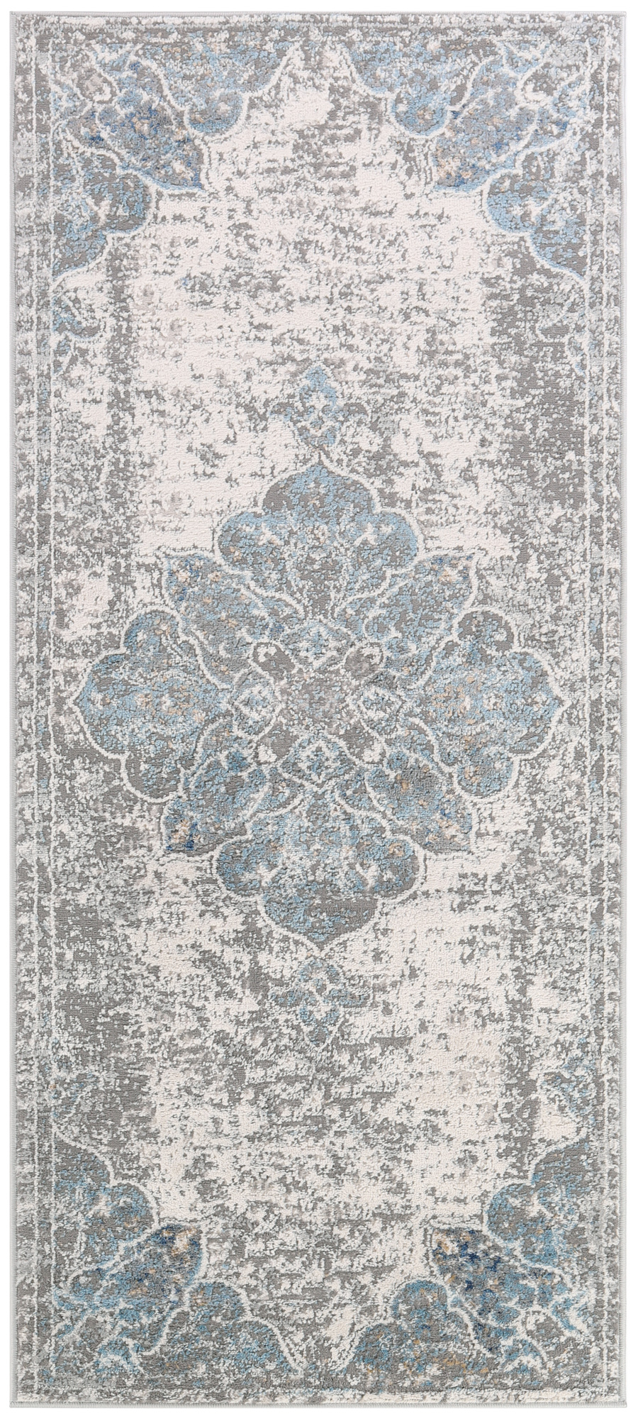 Tappeto Passatoia Valley Grigio Blu Vintage Floreale