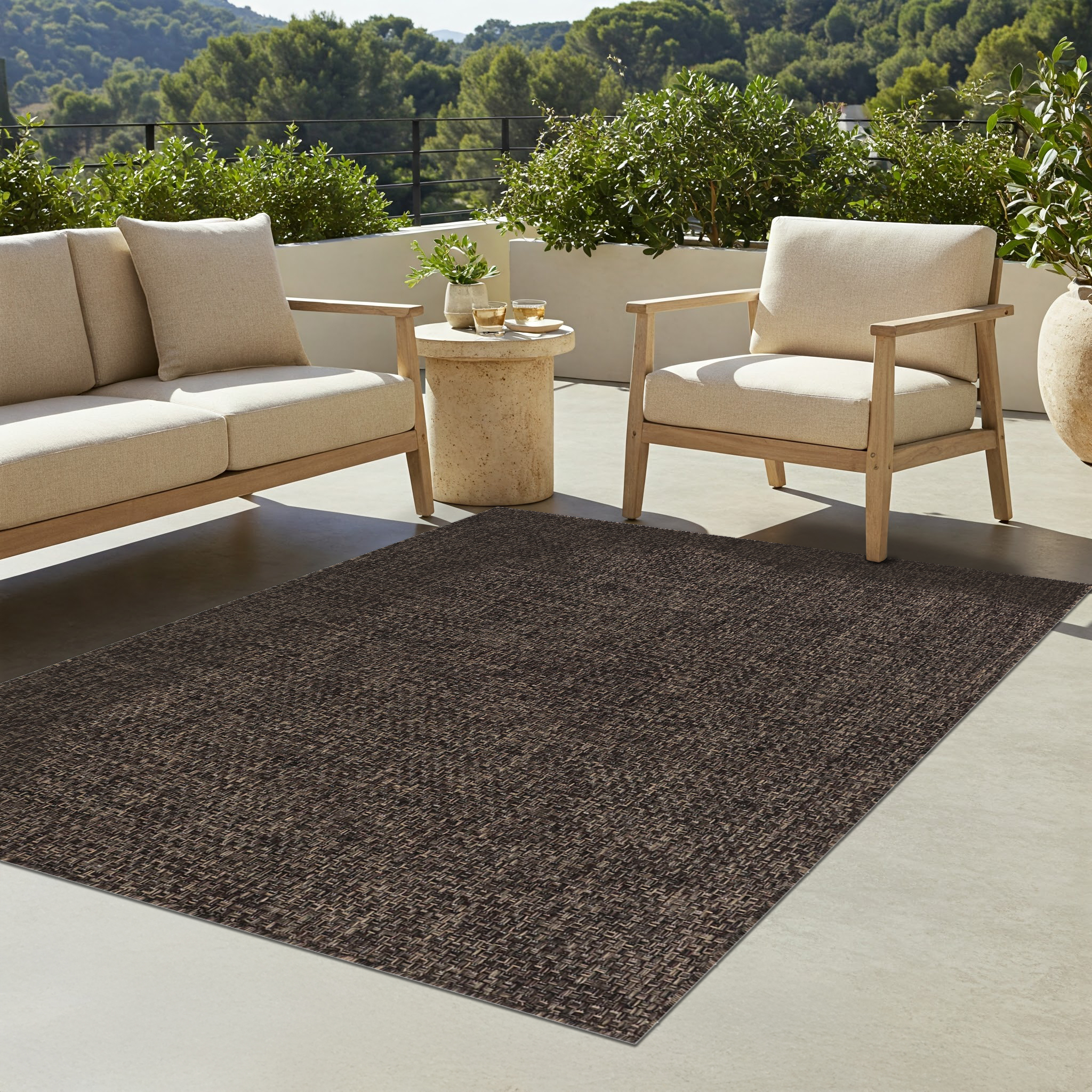 Tappeto Esterno Verano Marrone Scuro