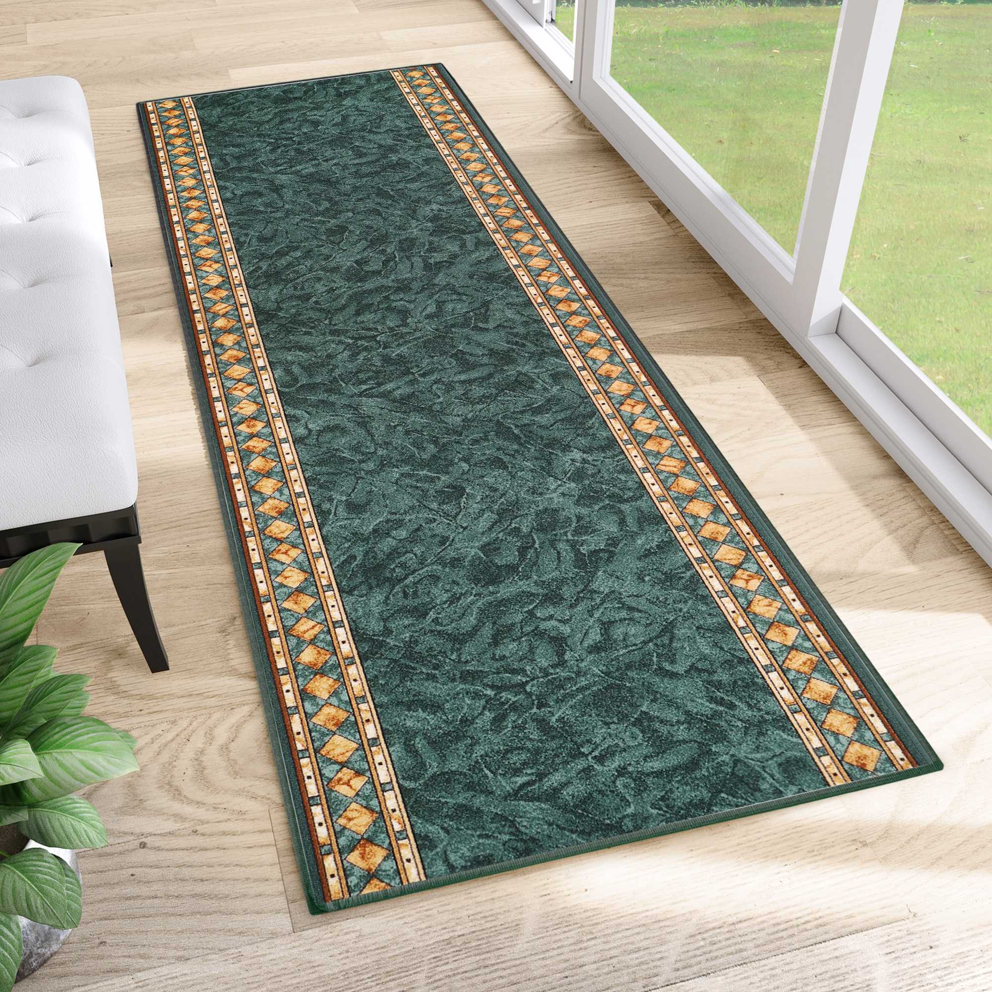 Passatoia Antiscivolo Verde Ornamenti