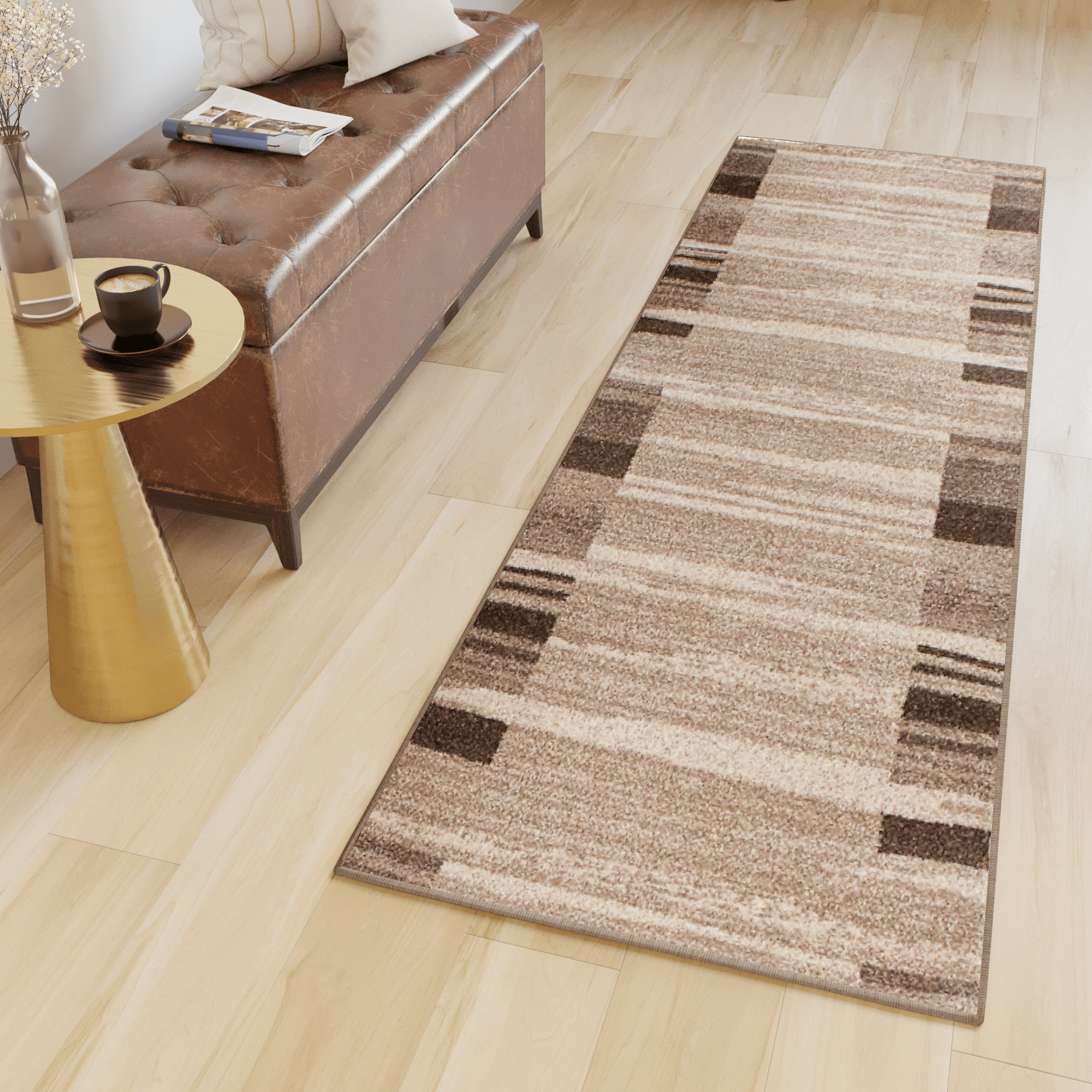 Passatoia Sari Marrone con Cornice