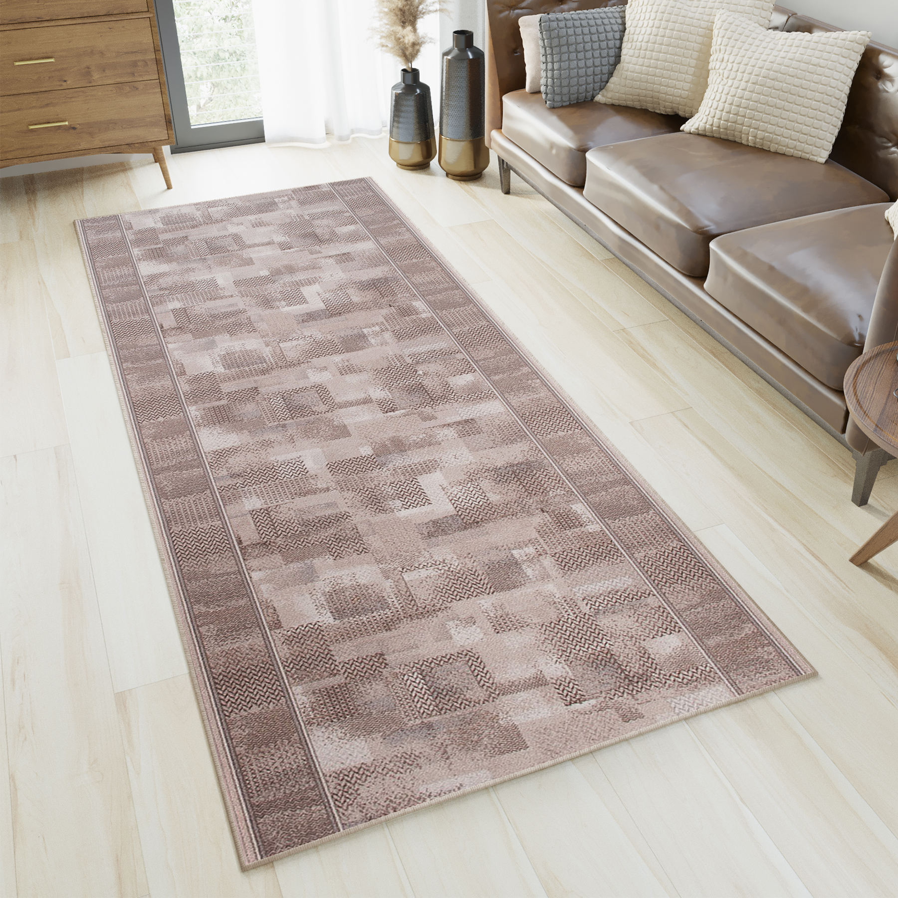 Passatoia Antiscivolo Beige Patchwork