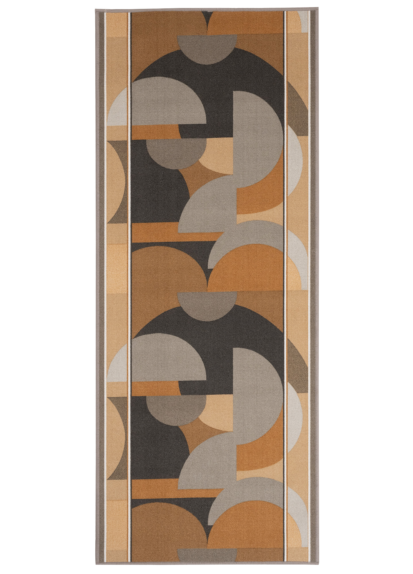 Passatoia Antiscivolo Marrone Grigio Semicerchi