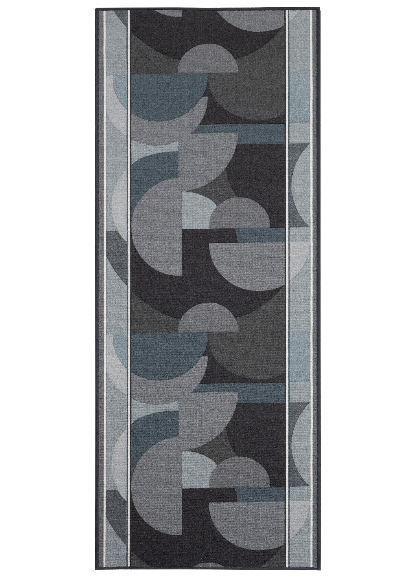 Passatoia Antiscivolo Grigio Blu Semicerchi
