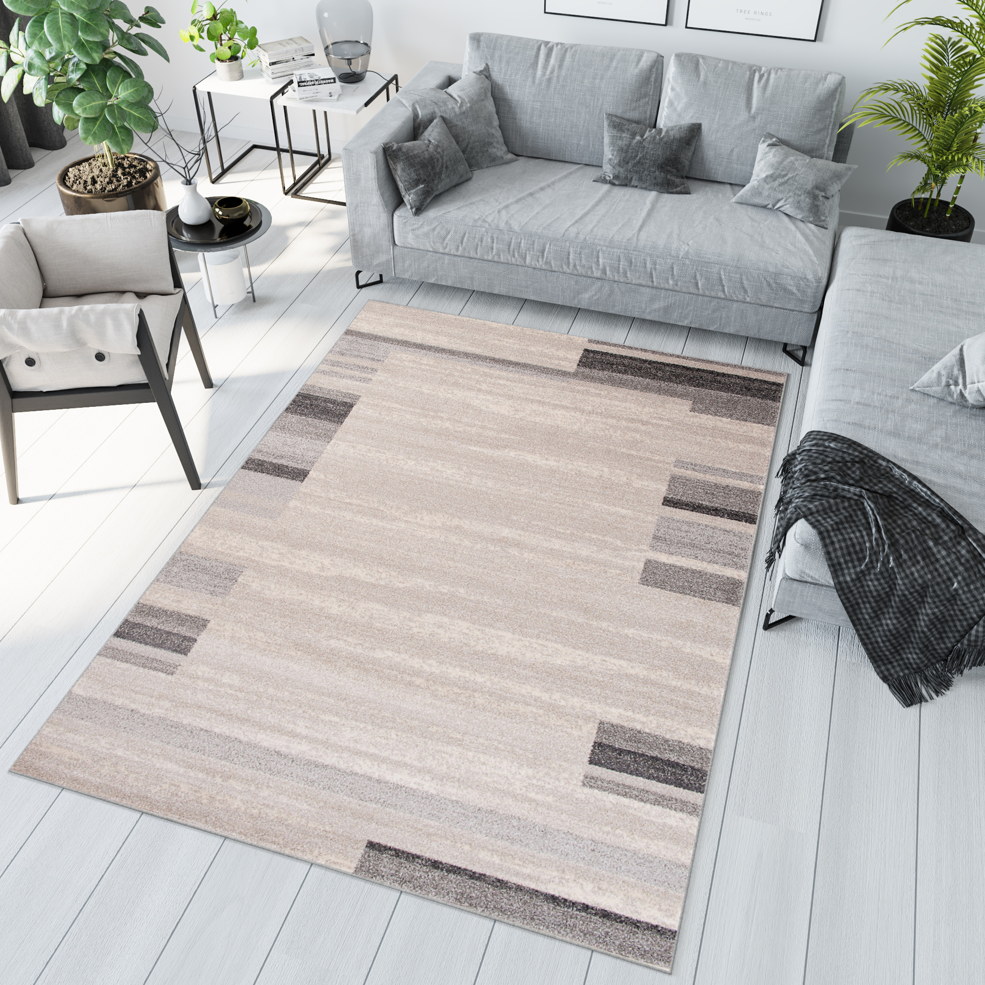 Tappeto Sari Moderno Crema Beige Chiaro Puntinato
