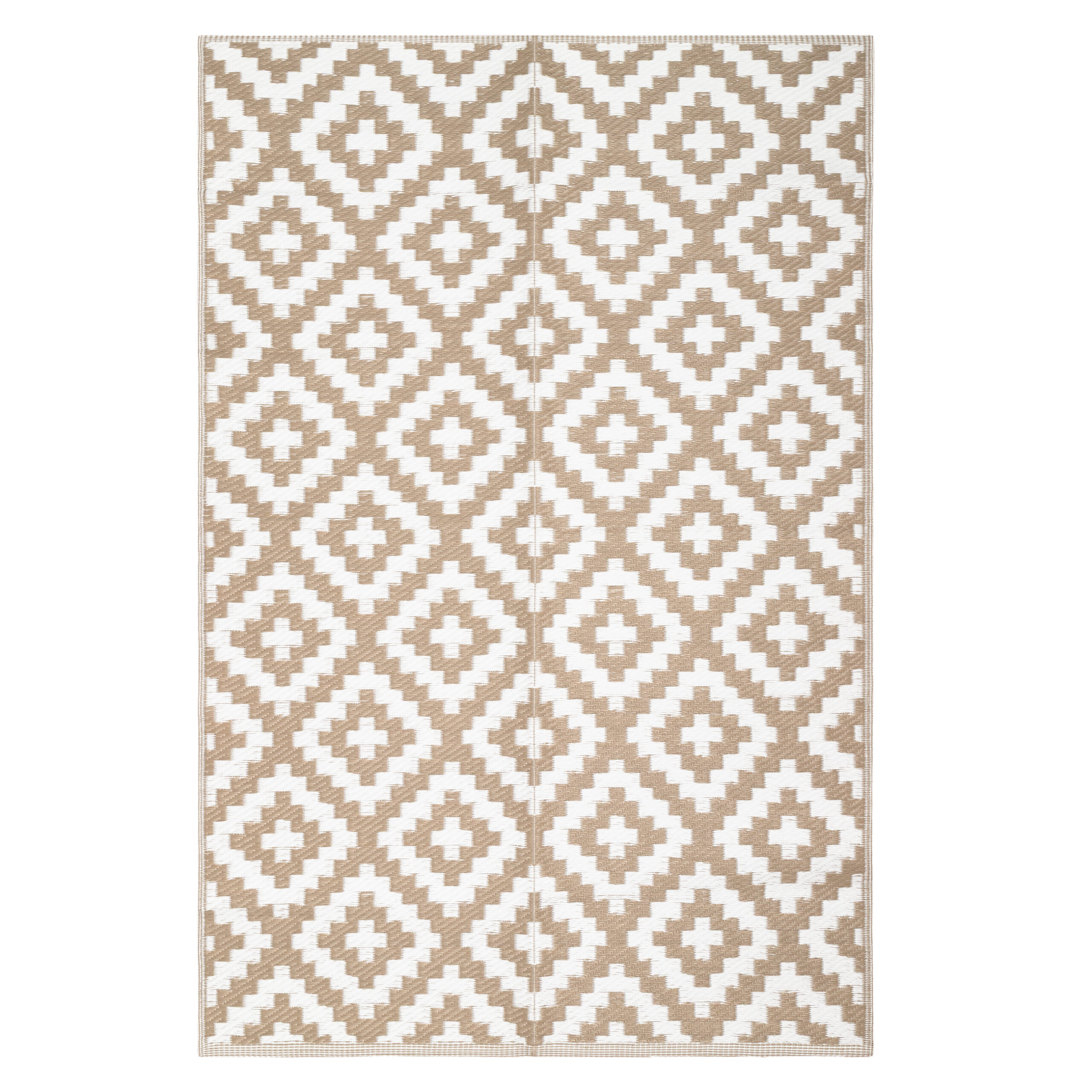 Tappeto Ibiza per Esterno Bifacciale Impermeabile Beige Bianco