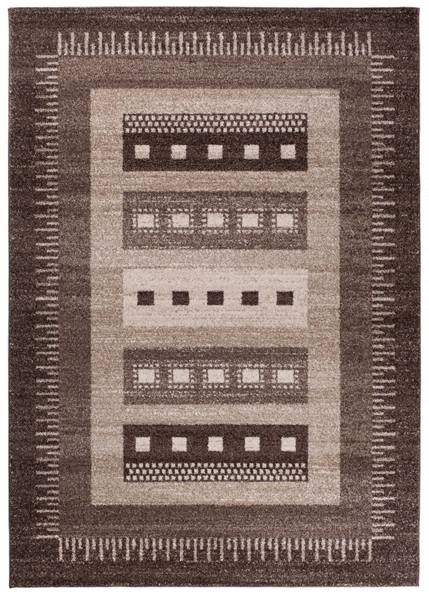 Tappeto Sari Etnico Marrone Caffè Geometrico
