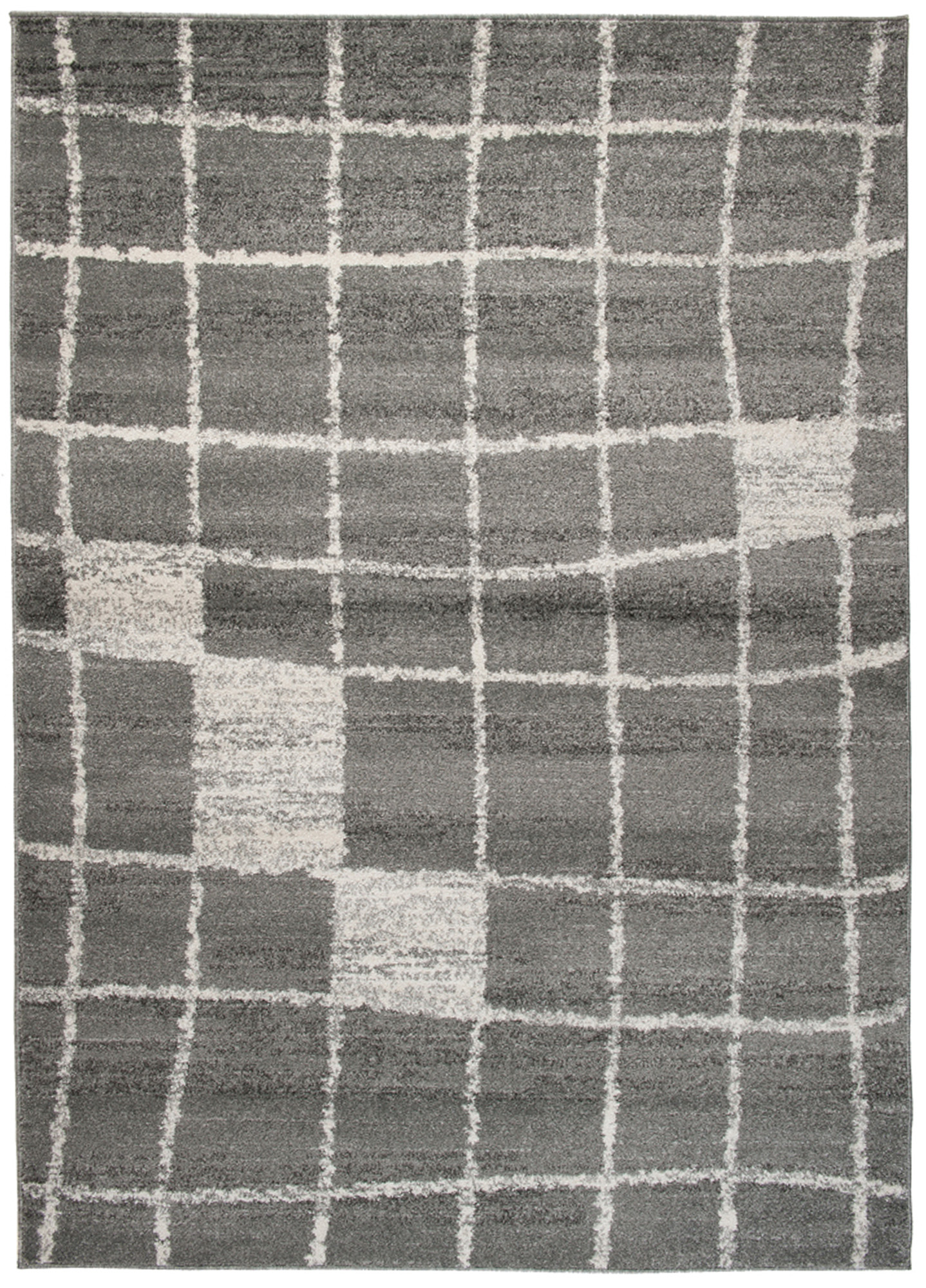 Tappeto Sari Moderno Beige Grigio Quadri Rete