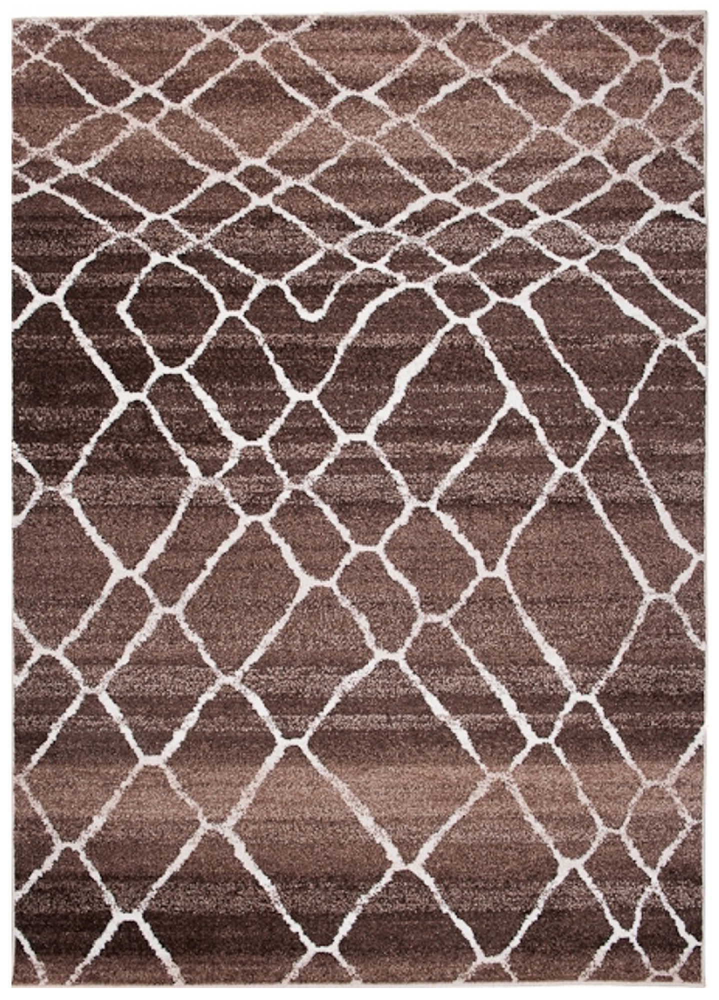Tappeto Sari Moderno Salotto Crema Marrone Astratto Rete