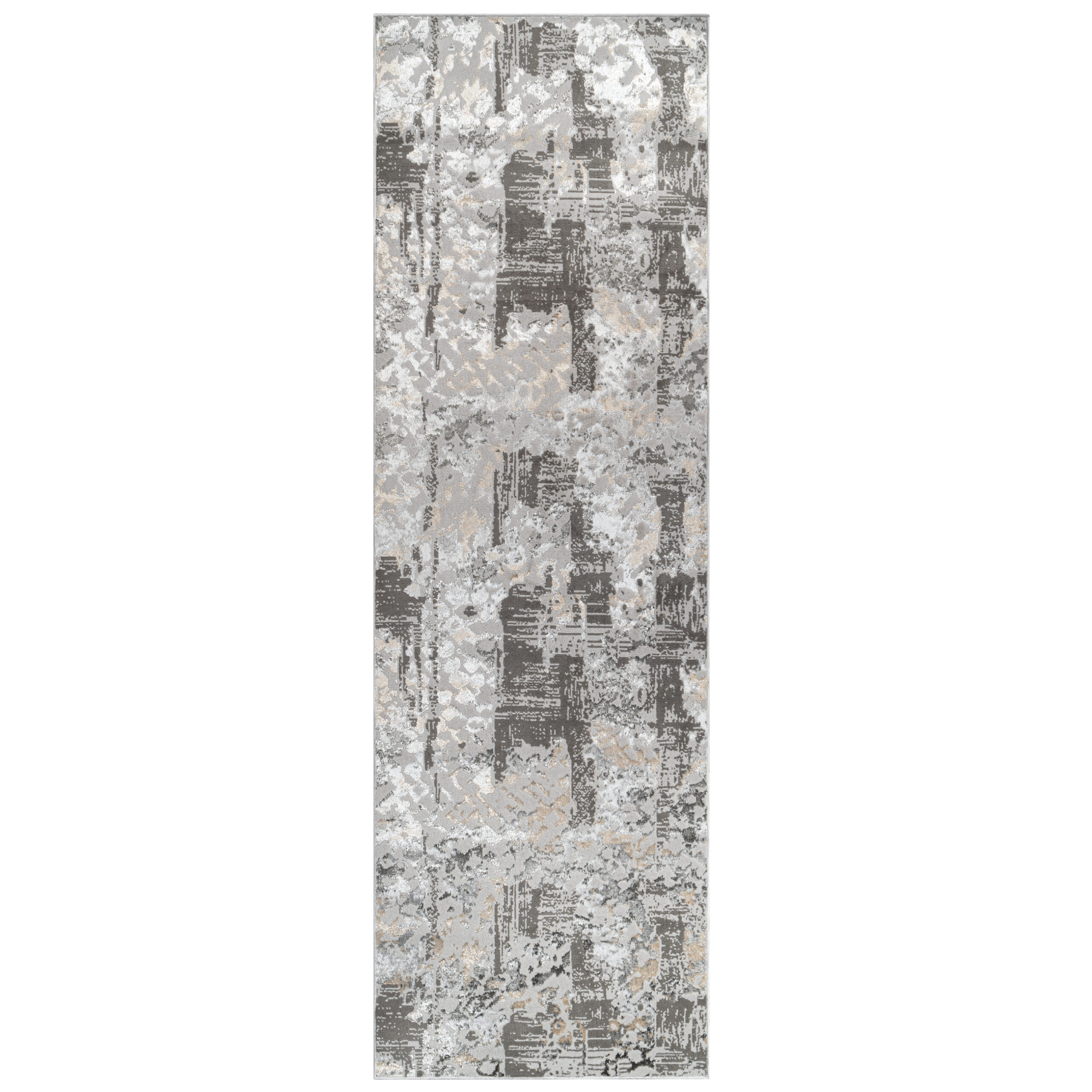 Passatoia Crystal Grigio Scuro Beige Astratta