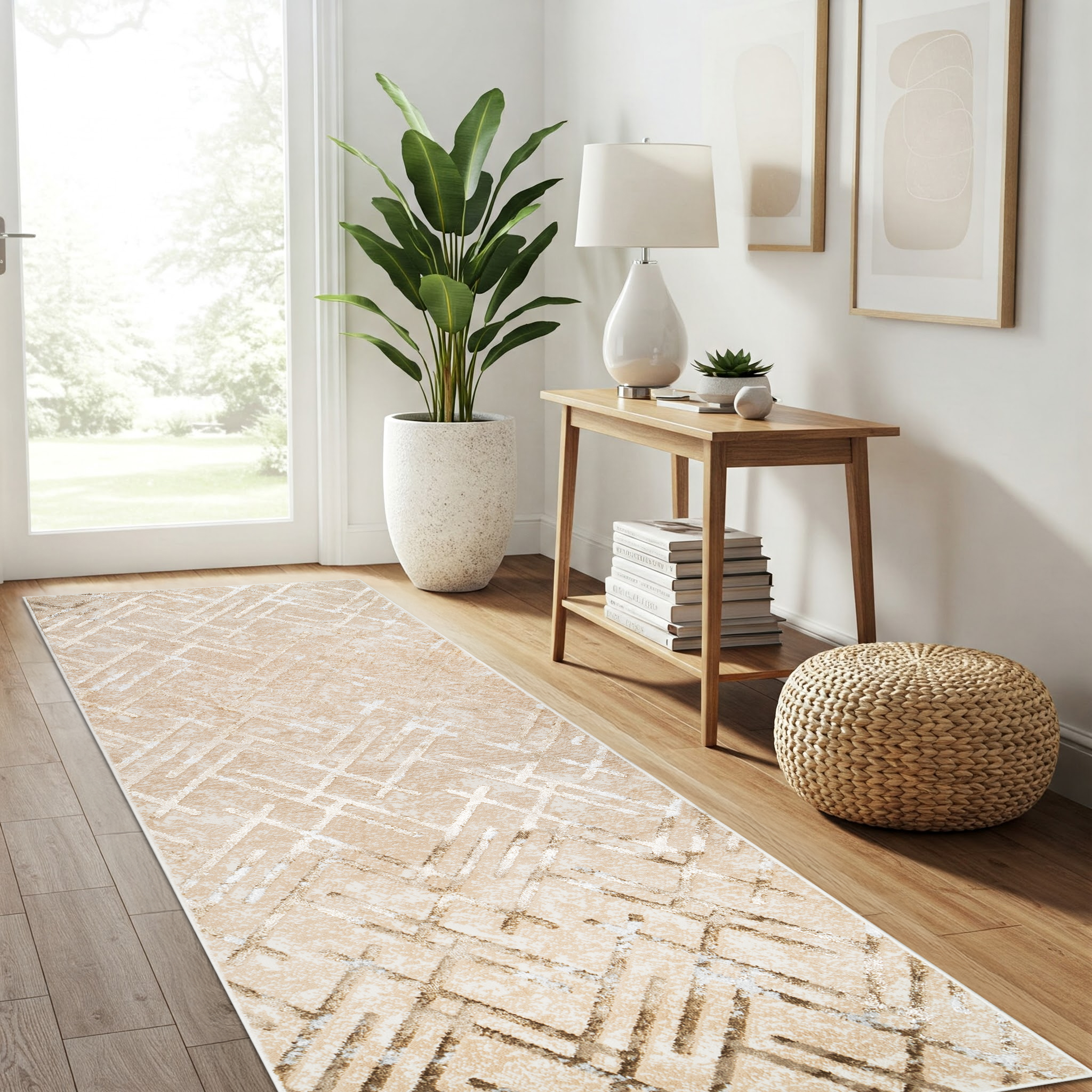 Passatoia Crystal Beige Oro Zigzag