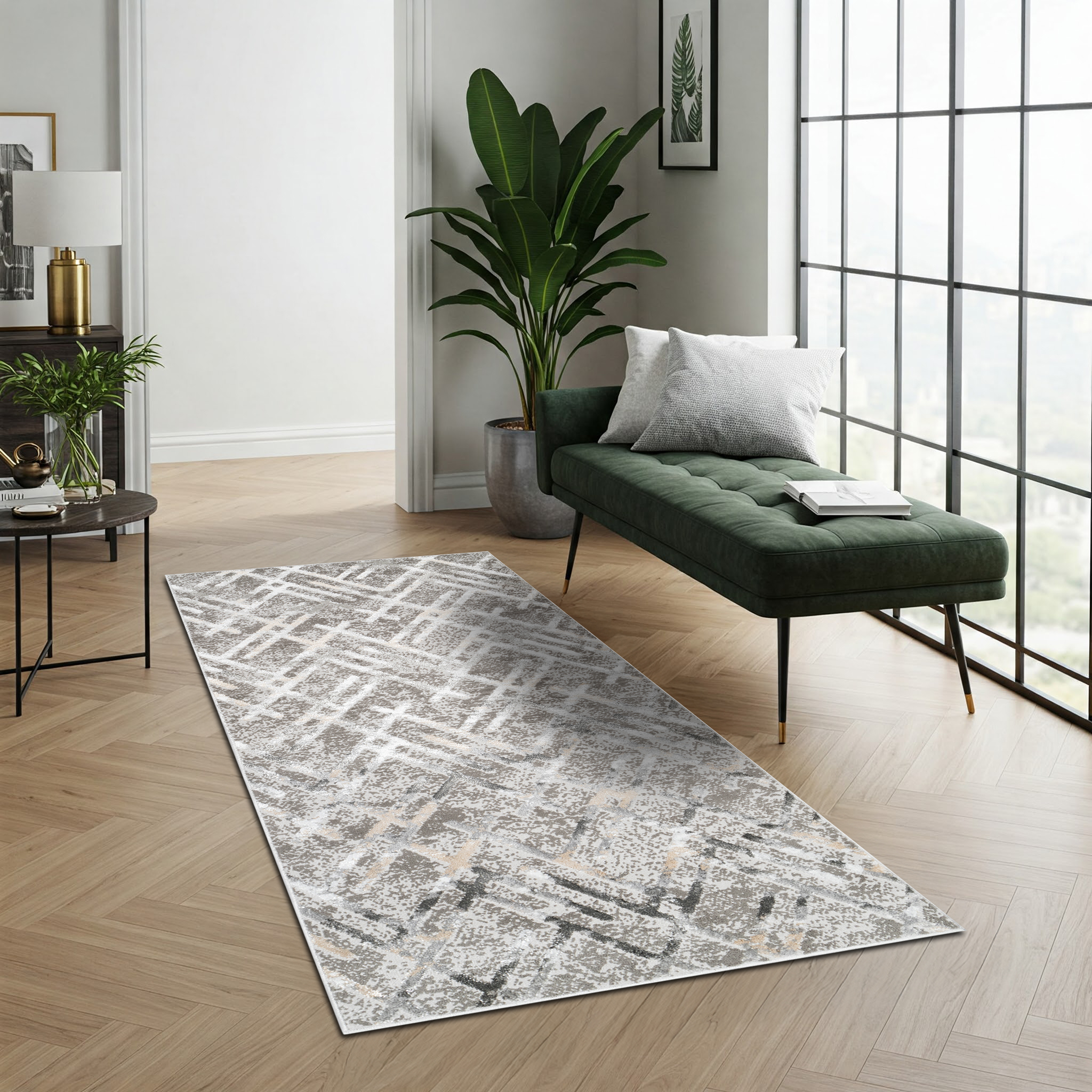Passatoia Crystal Grigio Beige Zigzag