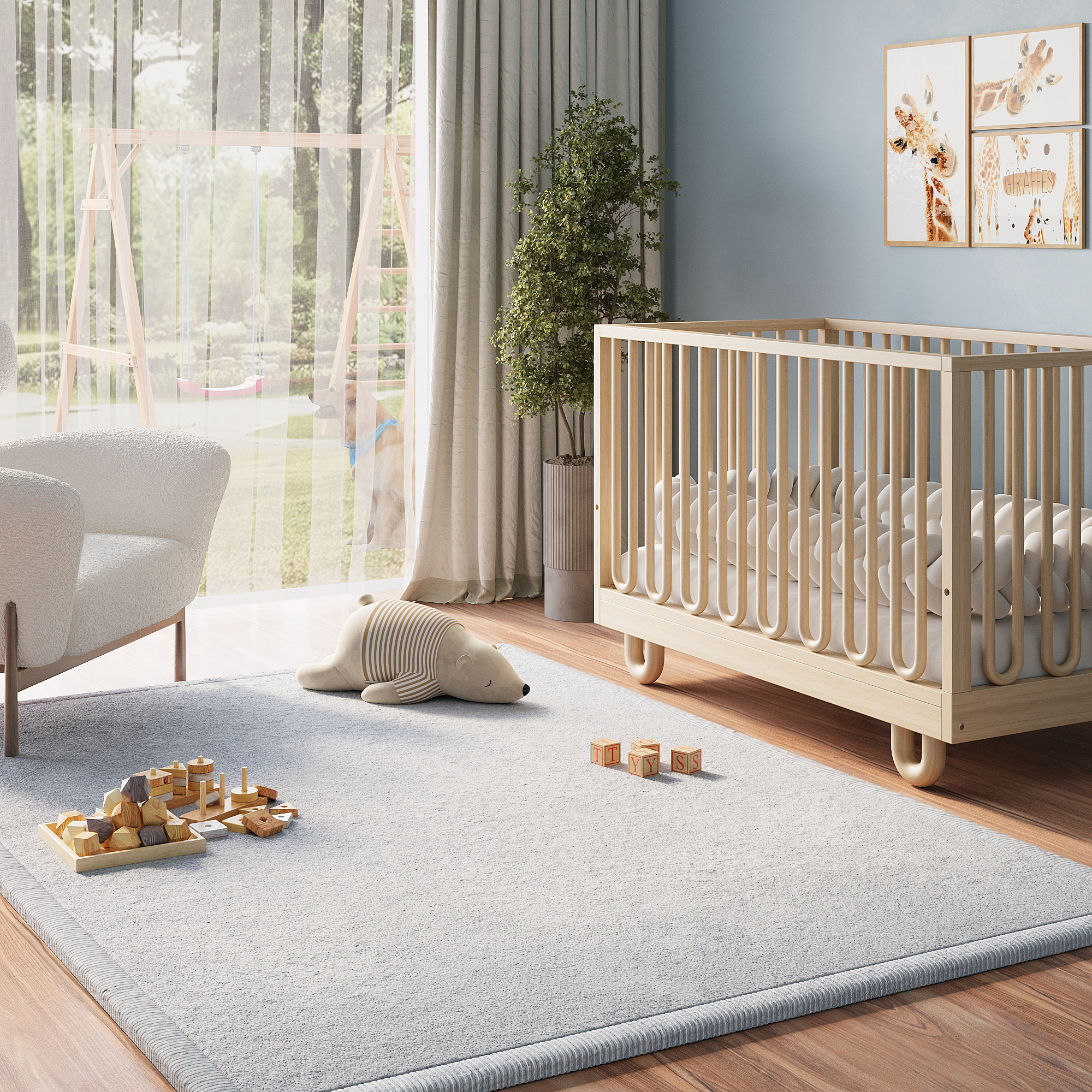 Tappeto Bambini Fluffin Grigio Chiaro