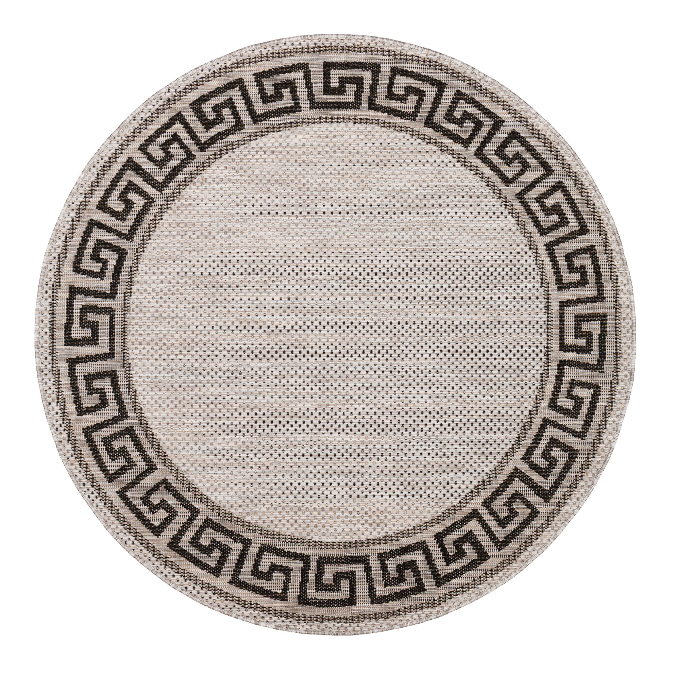 Tappeto Melissa Rotondo Grigio Nero ZigZag Indoor Outdoor