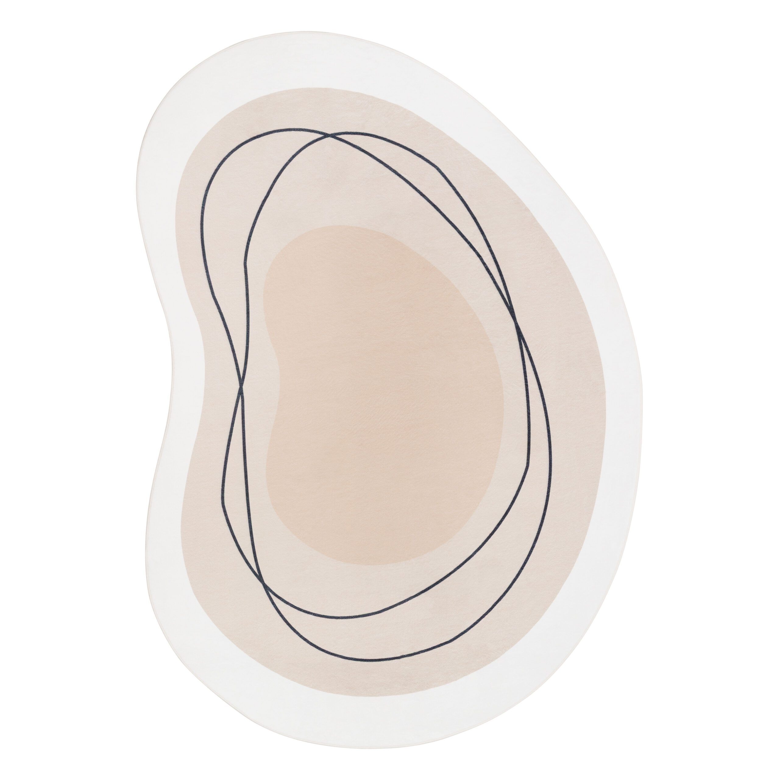 Tappeto Wisp A Forma Irregolare Beige Linee