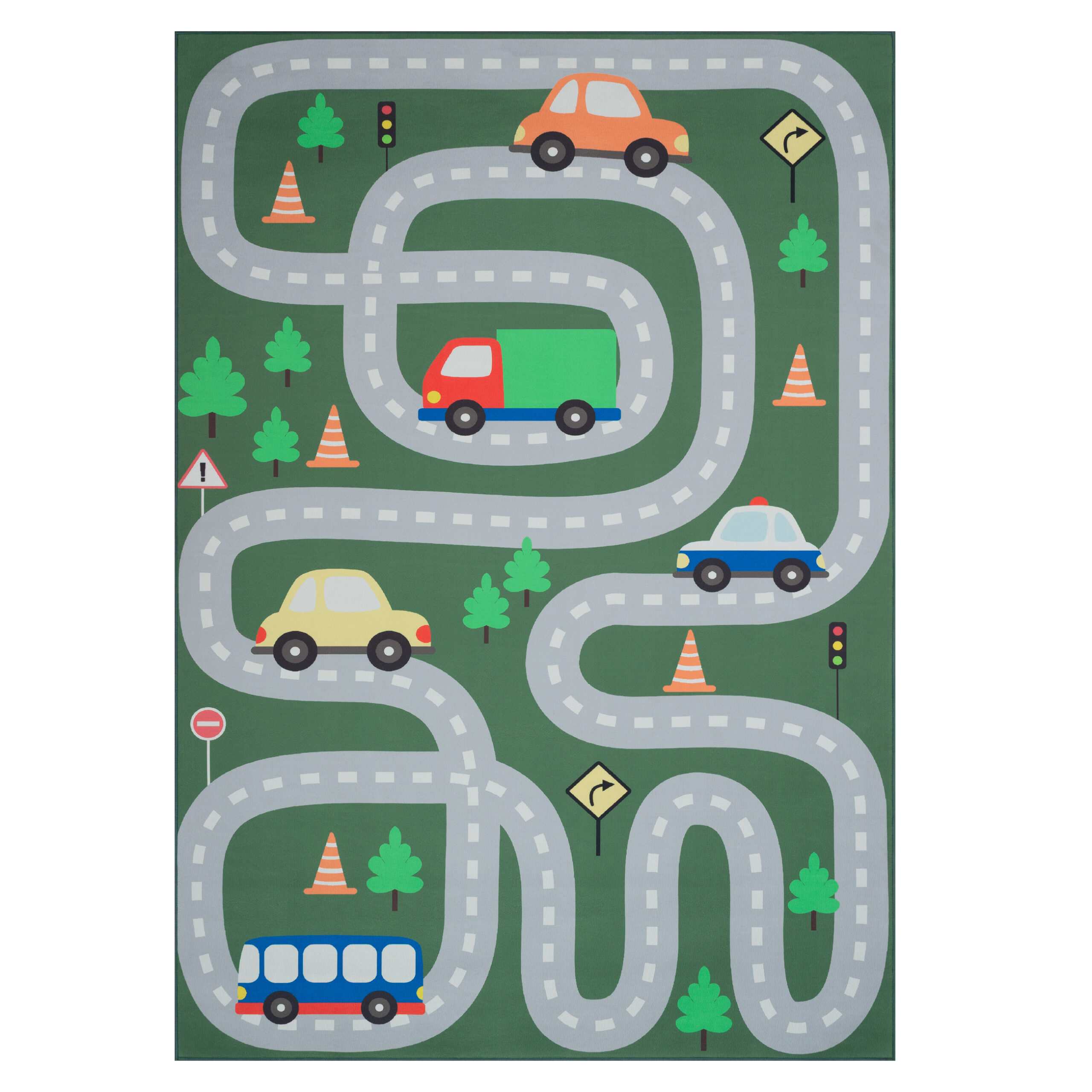 Tappeto Bambini Snooki Verde Strada Antiscivolo