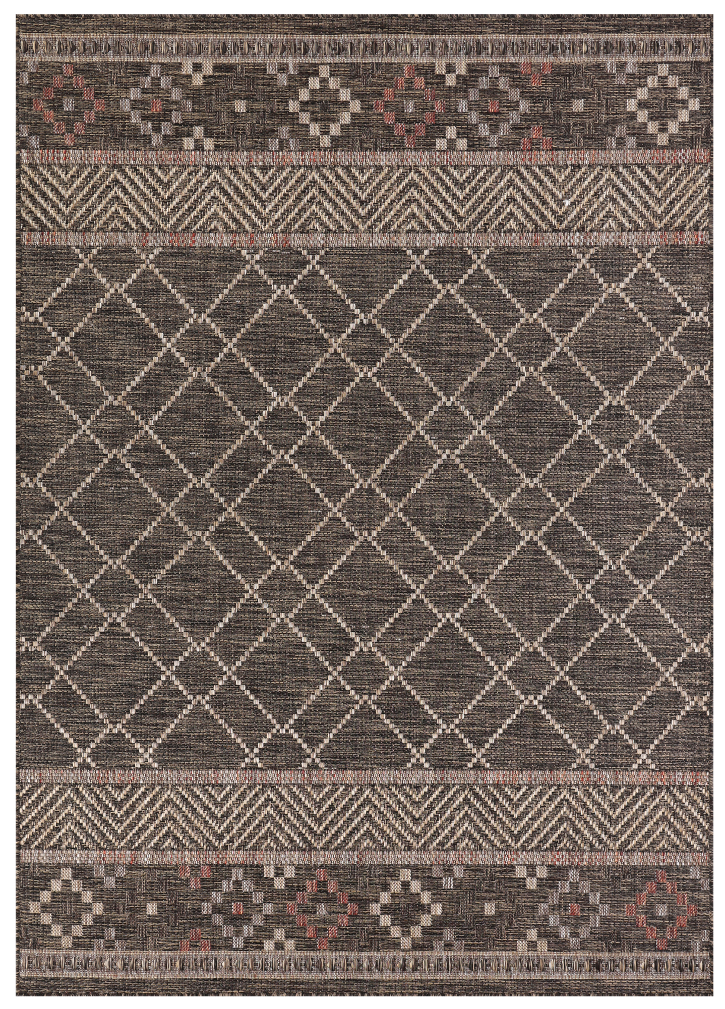 Tappeto Esterno Melissa Marrone Scuro Geometrico