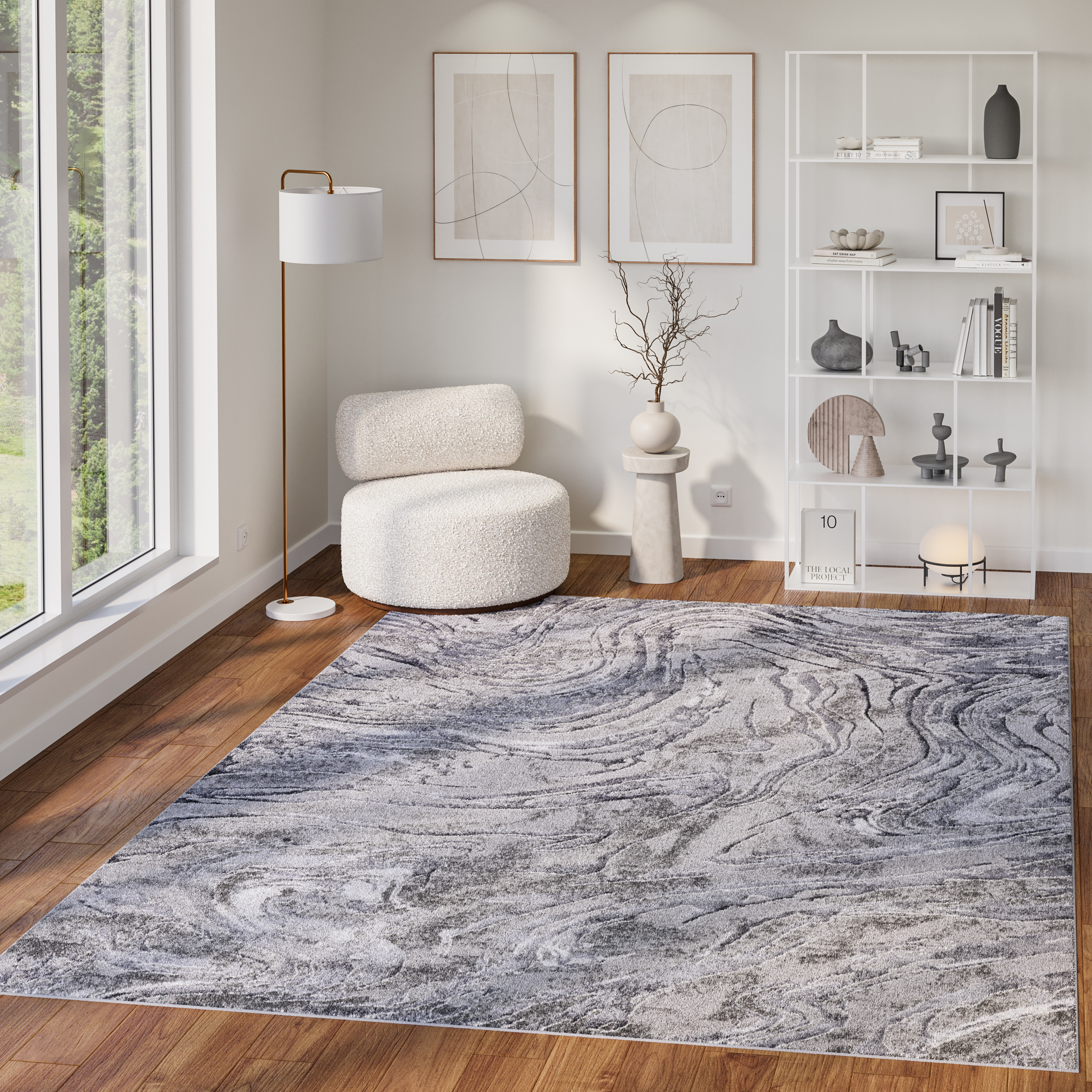 Tappeto Como Grigio Marmo